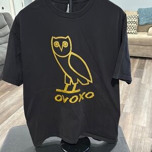 American Apparel Black and Gold Short Sleeve Tee with Owl Design